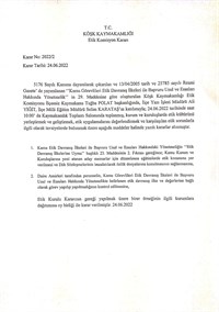 Haziran Ayı Etik Komisyonu Kararı